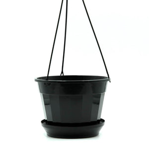 Hanging Pot with Saucer Black (170mm)