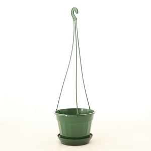 Hanging Pot with Saucer Green (140mm)