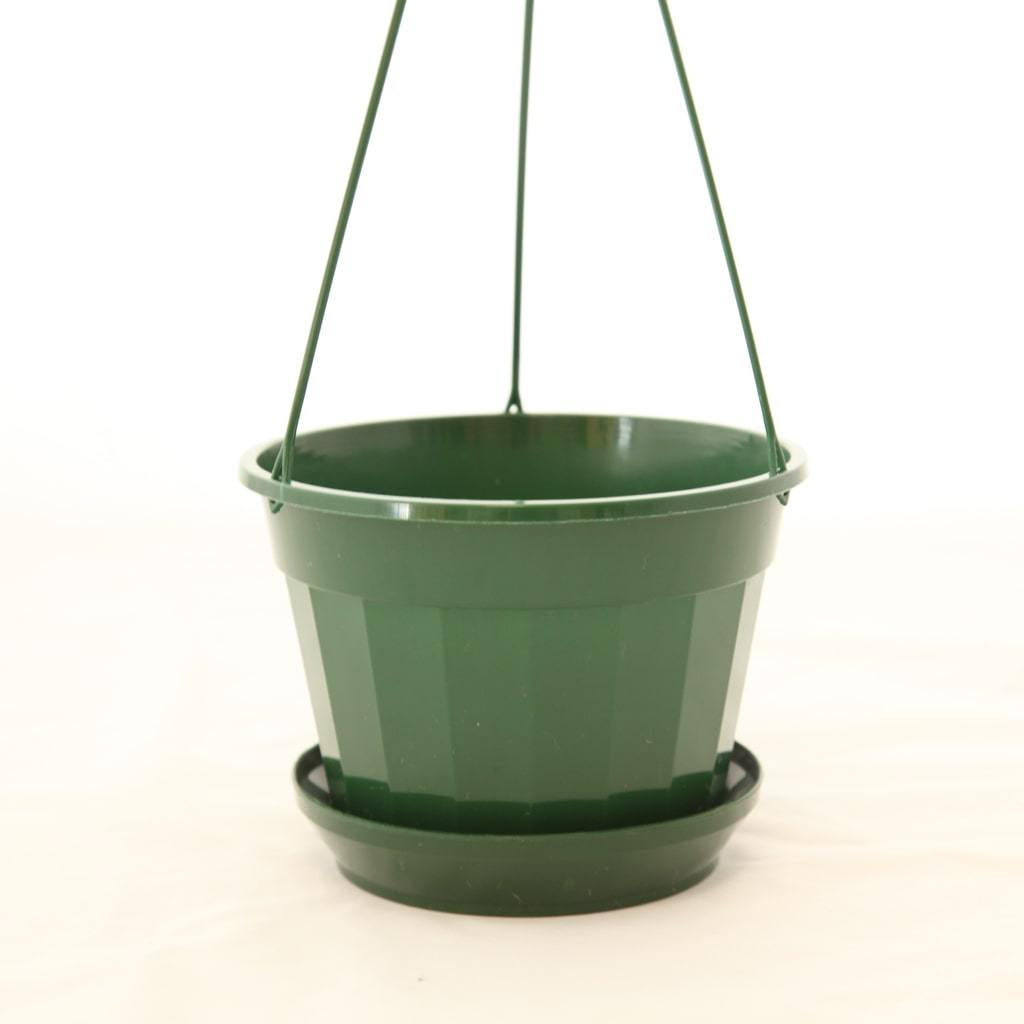 Hanging Pot with Saucer Green (170mm)