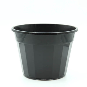 Squat Pot Vertical Ridges Black (160mm)